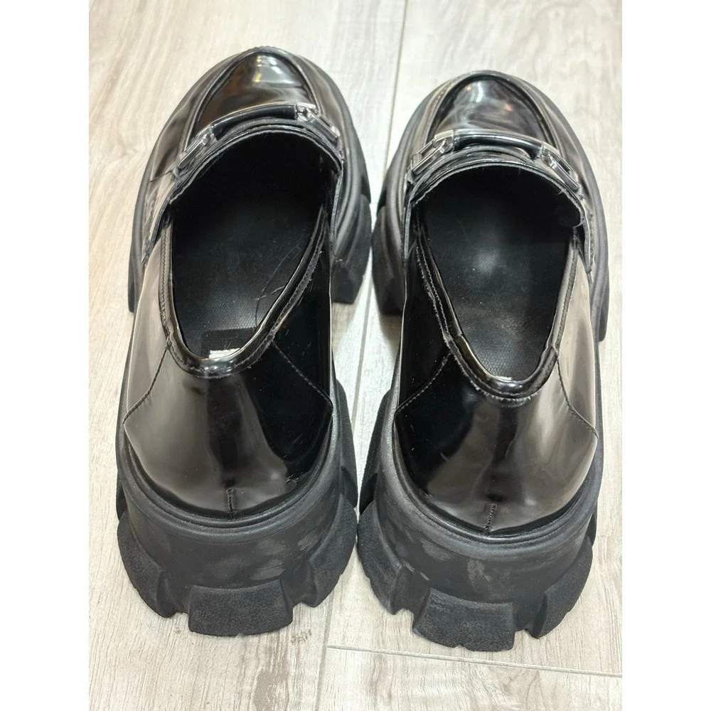 Vintage Y2K Steve Madden Black Patent Mary Jane Chunky Platform Heel Women 10-11